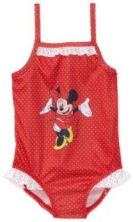 Minnie Mouse Girls 2 6x Minnie Mouse Swimsuit, Red, 4T Fashion One Piece Swimsuits Clothing