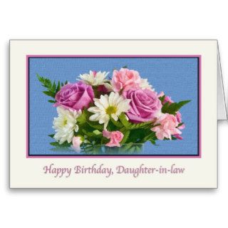 Daughter in law, Birthday, Floral, Roses Greeting Cards