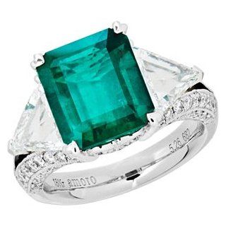 Colombian Emerald and Diamond Ring in 18kt white gold Jewelry