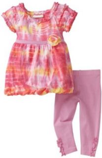 Flapdoodles Baby girls Infant Tie Dye Bubble Dress Set, Pink Tie Dye, 12 Months Clothing