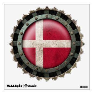 Industrial Steel Danish Flag Disc Graphic Wall Graphics
