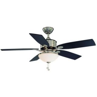 Hampton Bay Santa Cruz 52 in. Brushed Nickel Ceiling Fan with Black Accents AG712 BN+BK