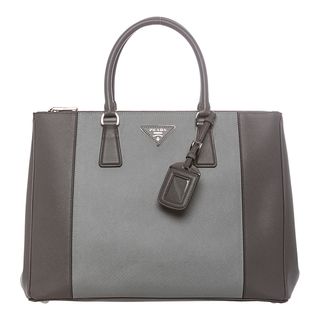 Prada Large Bicolor Saffiano Leather Double Zip Tote Prada Designer Handbags