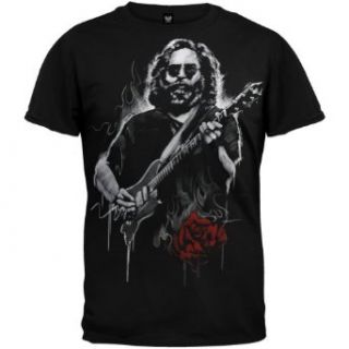 Jerry Garcia   Mens Roses T shirt Medium Black Music Fan T Shirts Clothing