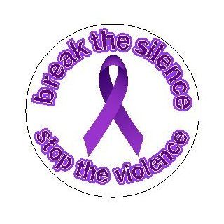 Break the Silence   Stop the Violence 1.25" Magnet   Domestic Violence Awareness Purple Ribbon Anti Abuse  Other Products  