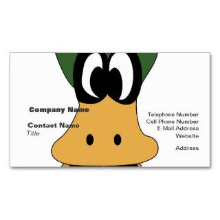Crazy Green Cartoon Duck Different Reality Business Card Templates