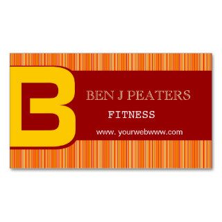 Networking Fitness Big Letters Striking Bold Business Cards