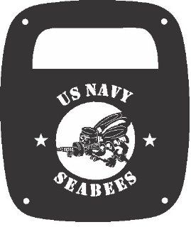 JeepTails U.S.Navy Construction Battalion (SEABEES)   Jeep YJ Wrangler Tail Lamp Covers   Black   Set of 2 Automotive