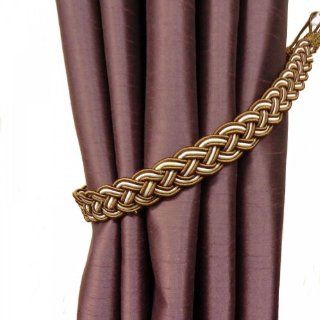 PAIR OF BROWN SATIN BRAIDED DRAPE TIE BACKS  Other Products  