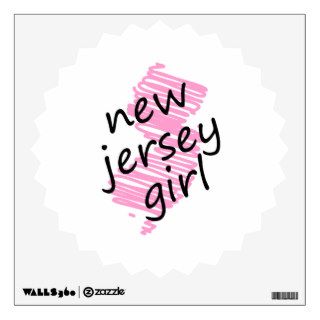New Jersey Girl with Scribbled New Jersey Map Wall Graphic