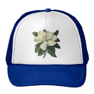 Vintage Flowers, Blooming White Magnolia Blossom Hats
