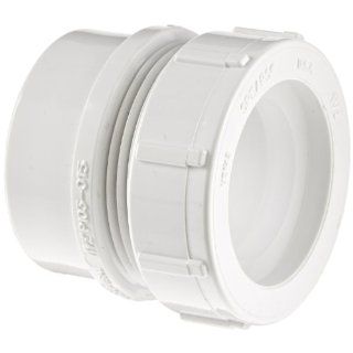Spears P103R Series PVC DWV Pipe Fitting, Adapter with Plastic Nut & Washer, 1 1/2" Spigot x 1 1/2" Slip Industrial Pipe Fittings