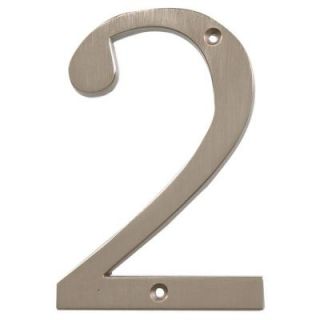 The Hillman Group Distinctions 4 in. Flush Mount Brushed Nickel House Number 2 843322