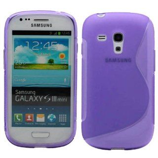 S Line Wave Flexible TPU Soft Case Cover for Samsung Galaxy S3 Mini i8190 Purple Cell Phones & Accessories
