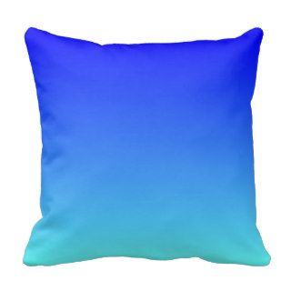 Light Aqua Blue Ombre Throw Pillows