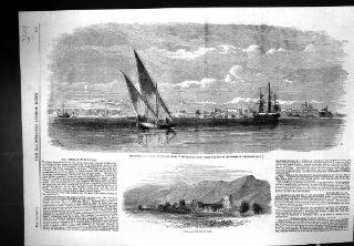 Antique Print of 1857 Bassadore British Station Persian Gulf Ships Keuta Bolan Pass  