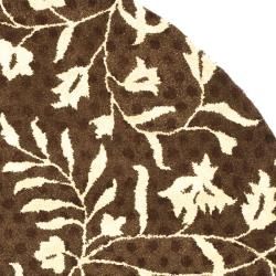 Contemporary Handmade Soho Brown/ Ivory New Zealand Wool Rug (6' Round) Safavieh Round/Oval/Square