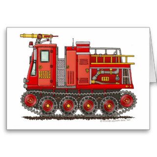 Track Rescue Pumper Fire Truck Firefighter Greeting Card