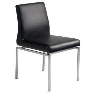 Aldo Dining Chair   Black Leather   Modern Furniture by Nuevo   HGTA153  