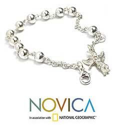 Sterling Silver 'Angel Guardian' Charm Bracelet (Peru) Novica Bracelets