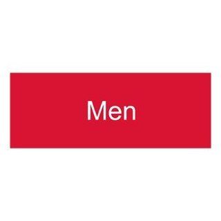 Men White on Red Engraved Sign EGRE 430 WHTonRed Mens / Boys  Business And Store Signs 