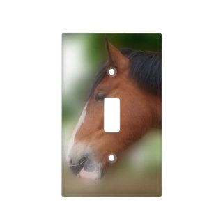 Bay Shire Draft Horse Face Animal Light Switch Plates