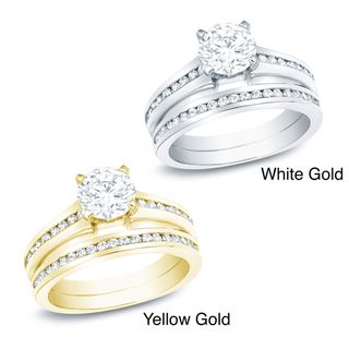 Auriya 14k Gold 1ct TDW Certified Diamond Bridal Ring Set (H I, SI1 SI2) Auriya Bridal Sets