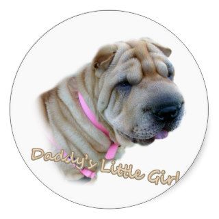 Chinese Sharpei Daddy's Little Girl Stickers