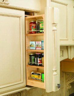 Rev A Shelf 432 WF36 6C 432 Series 6" Wall Filler Pull Out Organizer with Adjustable Shelves, Natural   Pull Out Cabinet Organizer