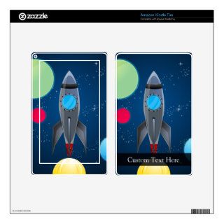 Outer Space Rocket Ship Kindle Fire Skin