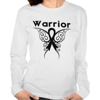 Melanoma Warrior Tribal Butterfly Tee Shirt
