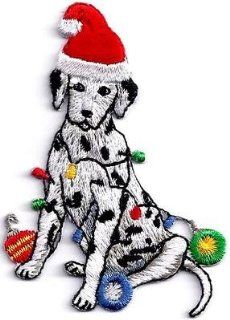 Dogs   Dalmatian w/Santa Cap/Iron On Embroidered Applique/Christmas/Dogs 
