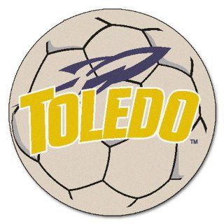 FANMATS NCAA University of Toledo Rockets Nylon Face Soccer Ball Rug Automotive