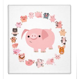 Cute Cartoon Pigs Mandala Binder