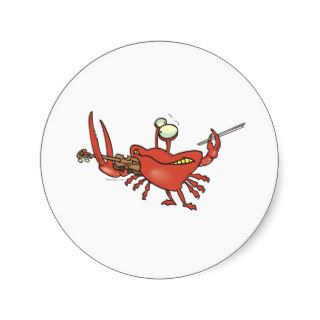 funny fiddler crab cartoon round stickers