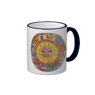 Vintage Celestial Astrology, Antique Zodiac Wheel Mugs