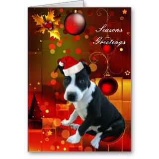 Card Christmas Pitbull Puppy Dog