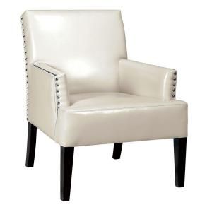 Home Decorators Collection 28 in. W Cooper Cream Bonded Leather Arm Chair 0142400400