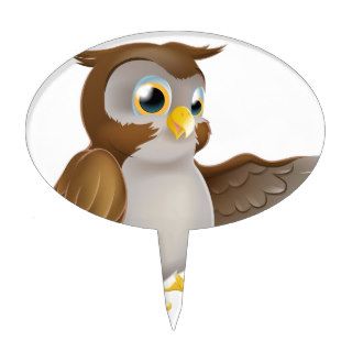 Pointing Cartoon Owl Cake Toppers