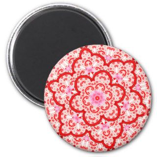Red and Pink Modern Stylish Flower Design Fridge Magnets