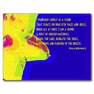 Yellow Daffodil; William Wordsworth Poem Postcard