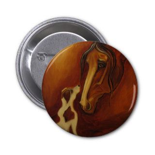Horse and Jack Russell Pinback Buttons