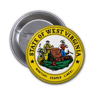 West Virginia Great Seal Pinback Buttons