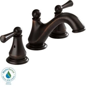 Delta Lewiston 8 in. 2 Handle Mid Arc Bathroom Faucet in Venetian Bronze 35902LF RB