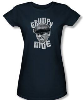 Three Stooges Junior Shirt Grumpy Moe Navy Tee T Shirt Clothing