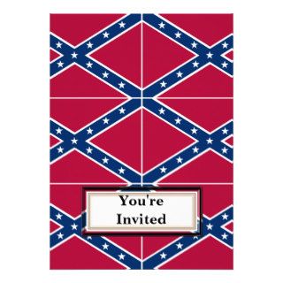 Confederate Flag Pattern Monogram Invitations