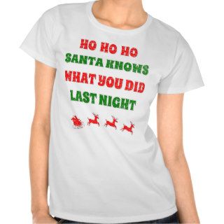 Ho Ho Ho Santa Knows What You Did Tshirt