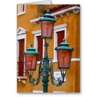 venetian lamp post greeting card