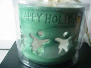 Holiday Friendship Light   Tealight Candle in "Happy Holidays" Candle Holder   Seasonal Celebration Candles