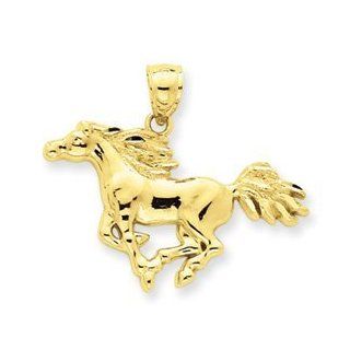 14k Gold Polished Horse Pendant Jewelry